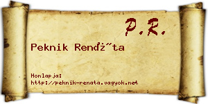 Peknik Renáta névjegykártya